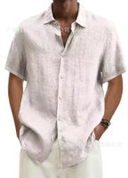 Men's Blouse Short Sleeve Blouses Casual Solid Color main image 7