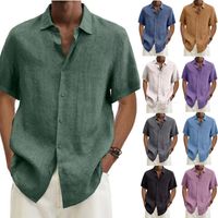 Men's Blouse Short Sleeve Blouses Casual Solid Color main image 1