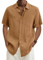 Men's Blouse Short Sleeve Blouses Casual Solid Color main image 6