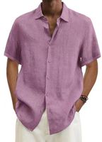 Men's Blouse Short Sleeve Blouses Casual Solid Color main image 4