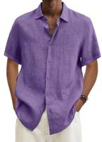 Men's Blouse Short Sleeve Blouses Casual Solid Color main image 3