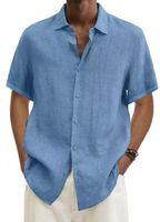 Men's Blouse Short Sleeve Blouses Casual Solid Color main image 2