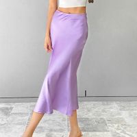 Spring Fashion Solid Color Polyester Midi Dress Skirts main image 5
