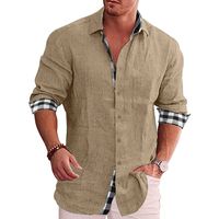 Men's Blouse Long Sleeve Blouses Casual Solid Color main image 5