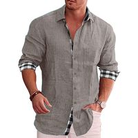 Men's Blouse Long Sleeve Blouses Casual Solid Color main image 3