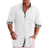 Men's Blouse Long Sleeve Blouses Casual Solid Color main image 2