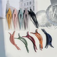 Simple Style Solid Color Plastic Hollow Out Hair Clip 1 Piece main image 3