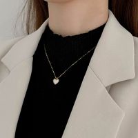 Mode Herzform Hülse Titan Stahl Überzug Halskette Mit Anhänger 1 Stück main image 2