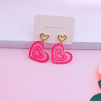 1 Pair Sweet Heart Shape Arylic Hollow Out Valentine's Day Women's Earrings main image 3
