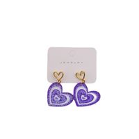 1 Pair Sweet Heart Shape Arylic Hollow Out Valentine's Day Women's Earrings main image 2