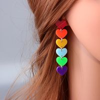1 Pair Sweet Geometric Round Heart Shape Arylic Drop Earrings main image 6