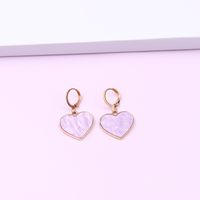1 Pair Retro Heart Shape Alloy Enamel Women's Drop Earrings sku image 5