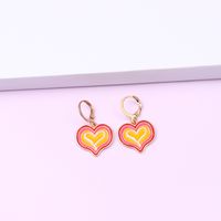 1 Pair Retro Heart Shape Alloy Enamel Women's Drop Earrings sku image 3