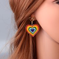 1 Pair Retro Heart Shape Alloy Enamel Women's Drop Earrings main image 1
