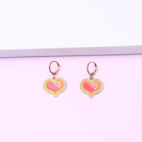 1 Pair Retro Heart Shape Alloy Enamel Women's Drop Earrings main image 3