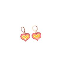 1 Pair Retro Heart Shape Alloy Enamel Women's Drop Earrings main image 2