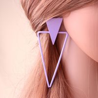 1 Pair Simple Style Triangle Metal Stoving Varnish Women's Drop Earrings main image 3