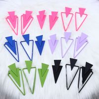 1 Pair Simple Style Triangle Metal Stoving Varnish Women's Drop Earrings main image 6