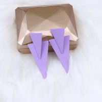 1 Pair Simple Style Triangle Metal Stoving Varnish Women's Drop Earrings sku image 1