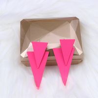 1 Pair Simple Style Triangle Metal Stoving Varnish Women's Drop Earrings sku image 4