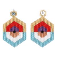 Bohemian Retro Ethnic Miyuki Rice Bead Triangle Earrings sku image 29