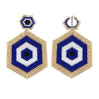 Bohemian Retro Ethnic Miyuki Rice Bead Triangle Earrings sku image 27