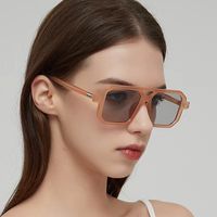 Streetwear Solid Color Ac Square Full Frame Women's Sunglasses main image 5