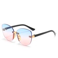 Fashion Gradient Color Ac Cat Eye Frameless Kids Sunglasses sku image 3