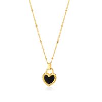 Fashion Heart Shape Stainless Steel Inlay Acrylic Necklace 1 Piece main image 6