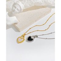 Fashion Heart Shape Stainless Steel Inlay Acrylic Necklace 1 Piece main image 4