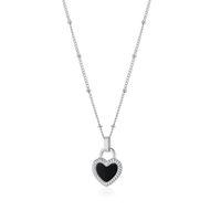 Fashion Heart Shape Stainless Steel Inlay Acrylic Necklace 1 Piece sku image 1