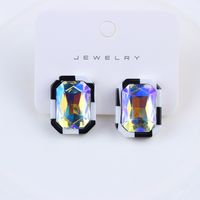 1 Pair Retro Geometric Arylic Inlay Glass Women's Ear Studs sku image 1