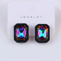 1 Pair Retro Geometric Arylic Inlay Glass Women's Ear Studs sku image 2