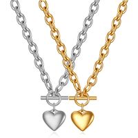 Simple Style Heart Shape Titanium Steel Plating Pendant Necklace 1 Piece main image 6