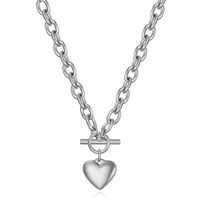 Simple Style Heart Shape Titanium Steel Plating Pendant Necklace 1 Piece main image 3