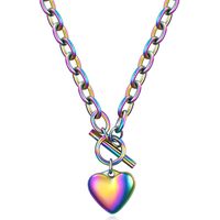 Simple Style Heart Shape Titanium Steel Plating Pendant Necklace 1 Piece main image 2