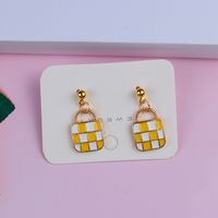 1 Pair Sweet Color Block Heart Shape Alloy Women's Earrings sku image 1