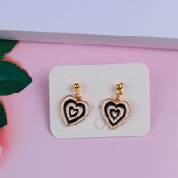 1 Pair Sweet Color Block Heart Shape Alloy Women's Earrings sku image 5