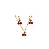 1 Set Sweet Cherry Alloy Women's Earrings Necklace main image 3