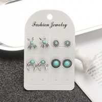 1 Pair Bohemian Water Droplets Tassel Alloy Inlay Turquoise Women's Drop Earrings main image 2