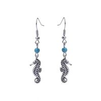 1 Pair Bohemian Water Droplets Tassel Alloy Inlay Turquoise Women's Drop Earrings sku image 4