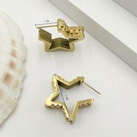 Fashion U Shape Star Stainless Steel Plating Ear Studs 1 Pair main image 2