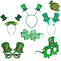 St. Patrick Shamrock Plastic Party Costume Props Glasses 1 Set main image 6