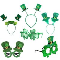 St. Patrick Shamrock Plastic Party Costume Props Glasses 1 Set sku image 1