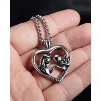1 Piece Hip-hop Heart Shape Stainless Steel Polishing Halloween Valentine's Day Men's Necklace main image 3