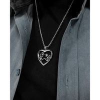 1 Piece Hip-hop Heart Shape Stainless Steel Polishing Halloween Valentine's Day Men's Necklace main image 2