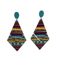 1 Pair Ethnic Style Geometric Wood Women's Drop Earrings main image 2