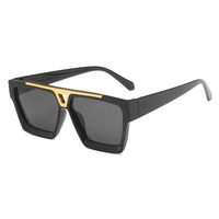 Fashion Square Pc Uv400 Resin Square Inlay Full Frame Men's Sunglasses sku image 1