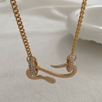 1 Stück Einfacher Stil Schlange Legierung Überzug Strasssteine 14 Karat Vergoldet Unisex Halskette Mit Anhänger main image 5