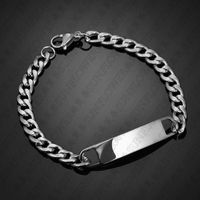 Simple Style Solid Color Stainless Steel Plating Men's Bracelets sku image 1